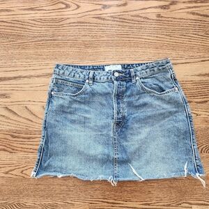We the Free, Free People Denim Mini Skirt Blue Women Size 31 Button Fly